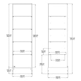 18.1X18.1X72.5" Glass Showcase Display Tower Cabinet 5-Tier Shelf Floor Stand 10142