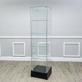 18.1X18.1X72.5" Glass Showcase Display Tower Cabinet 5-Tier Shelf Floor Stand 10142