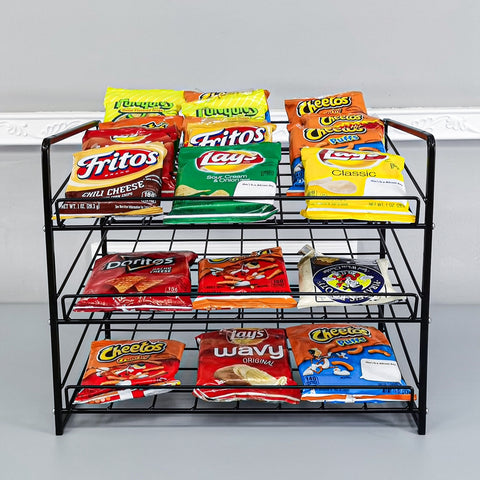 Stackable Can Rack Organizer Potato Chip Bag Storage Dispenser 17X12.8 –  FixtureDisplays