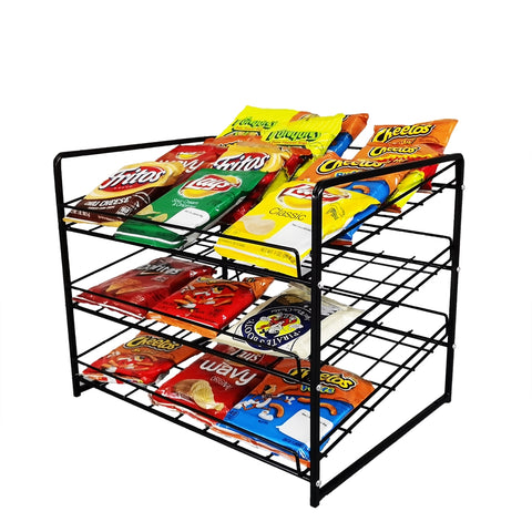 Stackable Can Rack Organizer Potato Chip Bag Storage Dispenser 17X12.8 –  FixtureDisplays