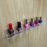 6PK Wall Mount 6 Pack Clear Acrylic Shelf for Nail Polish, Makeup, Action Figure 10146