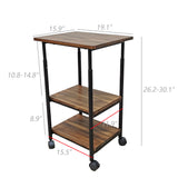 3-Tier Shelf Printer Table AV Cart, Height Adjustable, 19X16X30" Office Machine 10150