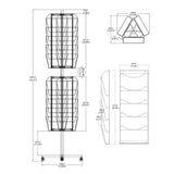 30 Pocket Mesh File Holder Magazine Rotating Rack Literature Display Floor Stand 10156
