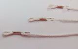 6" Dual-End White Cotton Cord Barbed Cord Band with Metal Barbs 100PK 101712