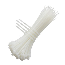8" 100PK White Network Cable Cord Wire Tie Strap Zip Tie Nylon 101723 WHITE-NEW