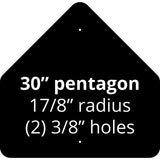 30" Pentagon .080 Gauge Aluminum Sign Blank 101824