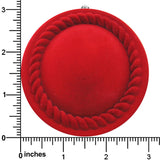 3" Plush Red Velour Round & Domed Hinged Gift Box, Pendant E