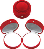 3" Plush Red Velour Round & Domed Hinged Gift Box, Pendant E