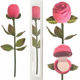 Pink Velour Long Stem Rose Gift Box in Presentation Box Ring