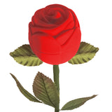 Red Velour Long Stem Rose Gift Box in Presentation Box Ring
