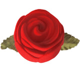 Red Velour Long Stem Rose Gift Box in Presentation Box Ring