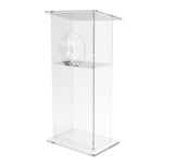 Clear Acrylic Lucite Podium Pulpit Lectern 43" Tall with Prayer Hand and Cross Plaque 102703+12152