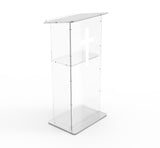Clear Acrylic Lucite Podium Pulpit Lectern 43" Tall with White Cross 102703+1803-CROSS