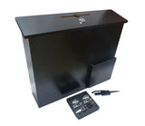 15"W x 13"H x 3.7"D,Suggestion box,Donation box,mail box,with clear acrylic sign holder 102706 BLK