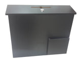 15"W x 13"H x 3.7"D,Suggestion box,Donation box,mail box,with clear acrylic sign holder 102706 BLK