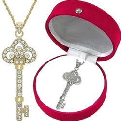 N875RB Forever Silver Austrian Crystal Tiff Key Neck With Gift Box102733-Silver