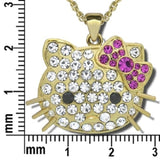 N891G Forever Gold Plated Crystal Kitty W / Bow Pendant102734