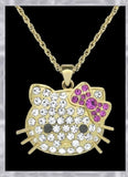 N891G Forever Gold Plated Crystal Kitty W / Bow Pendant102734