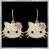 N891G Forever Gold Plated Crystal Kitty W / Bow Pendant102734