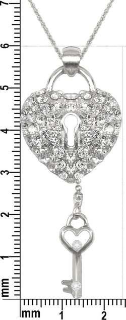 N885RB Forever Gold Crystal Heart Lock & Key Neck With Gift Box102739 Gold