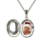 Forever Silver Plated Oval Shaped Locket On An 18" Chain102750