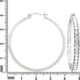 E320S 46mm Forever Silver Swarovski Crystal Full Hoop Ears102766