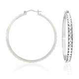 E320S 46mm Forever Silver Swarovski Crystal Full Hoop Ears102766