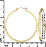 E320G 46mm Forever Gold Swarovski Crystal Full Hoop Earrs102767