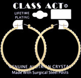 E320G 46mm Forever Gold Swarovski Crystal Full Hoop Earrs102767