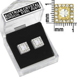 E192S Forever Gold Crystal Ruffled Square Earrings102773