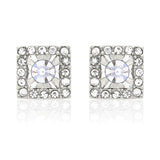 E192S Forever Gold Crystal Ruffled Square Earrings102773