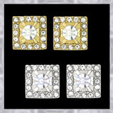 E192G Forever Gold Crystal Ruffled Square Earrings102774
