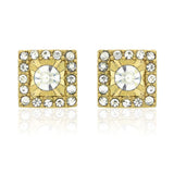 E192G Forever Gold Crystal Ruffled Square Earrings102774
