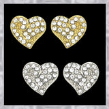 E194G Forever Gold Sm Curved Crystal Heart Earrings102778