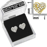 E194G Forever Gold Sm Curved Crystal Heart Earrings102778
