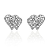 E193S Forever Silver Small Double Heart Earrings102781