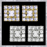 E181 Forever Gold Or Silver Plated Square Cluster Earrings102791-Silver