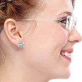 E181 Forever Gold Or Silver Plated Square Cluster Earrings102791-Silver