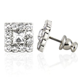 E181 Forever Gold Or Silver Plated Square Cluster Earrings102791-Silver