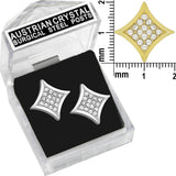 E155G Forever Gold Plated Crystal Curved Square Earrings102802