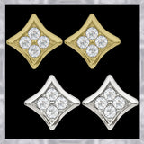E105 Forever Gold Crystal Sm Curved Sq Earrings102835-Gold