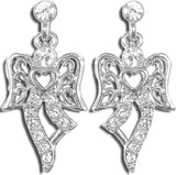 E933 Forever Silver Crystal Dancer Angel Earrings with gift box102840 Silver