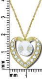 N804 Forever Silver Crystal Heart W / Solitaire Necklac102847-Silver