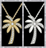 N821 Forever Silver Plated Crystal Palm Tree Pendant102848-Silver