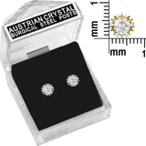 E116G Forever Gold Cubic Zirconia Heart Crown Stud Earrings102871