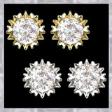 E116G Forever Gold Cubic Zirconia Heart Crown Stud Earrings102871