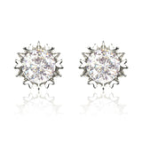 E116S Forever Silv Cubic Zirconia Heart Crown Stud Earrings102872