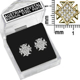 E138G Forever Gold Plated Crystal SQ Grid W / Wings Earrings102875