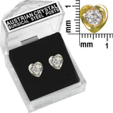 E140G Forever Gold Plated Crystal Spiral Heart Stud Earrings102877