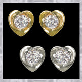 E140G Forever Gold Plated Crystal Spiral Heart Stud Earrings102877